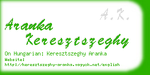 aranka keresztszeghy business card